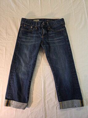 AG Adriano Goldschmied Women's The Tomboy Crop Relaxed Straight Jeans Size 27R